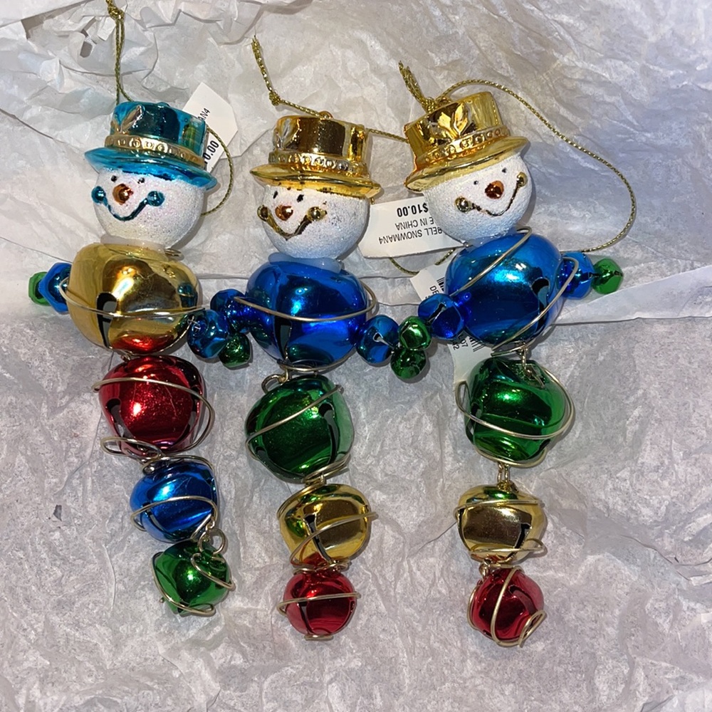 Bell Snowman Ornaments